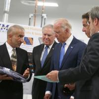Joe Biden with SUNY Polytechnic's founding president and CEO Alain Kaloyeros